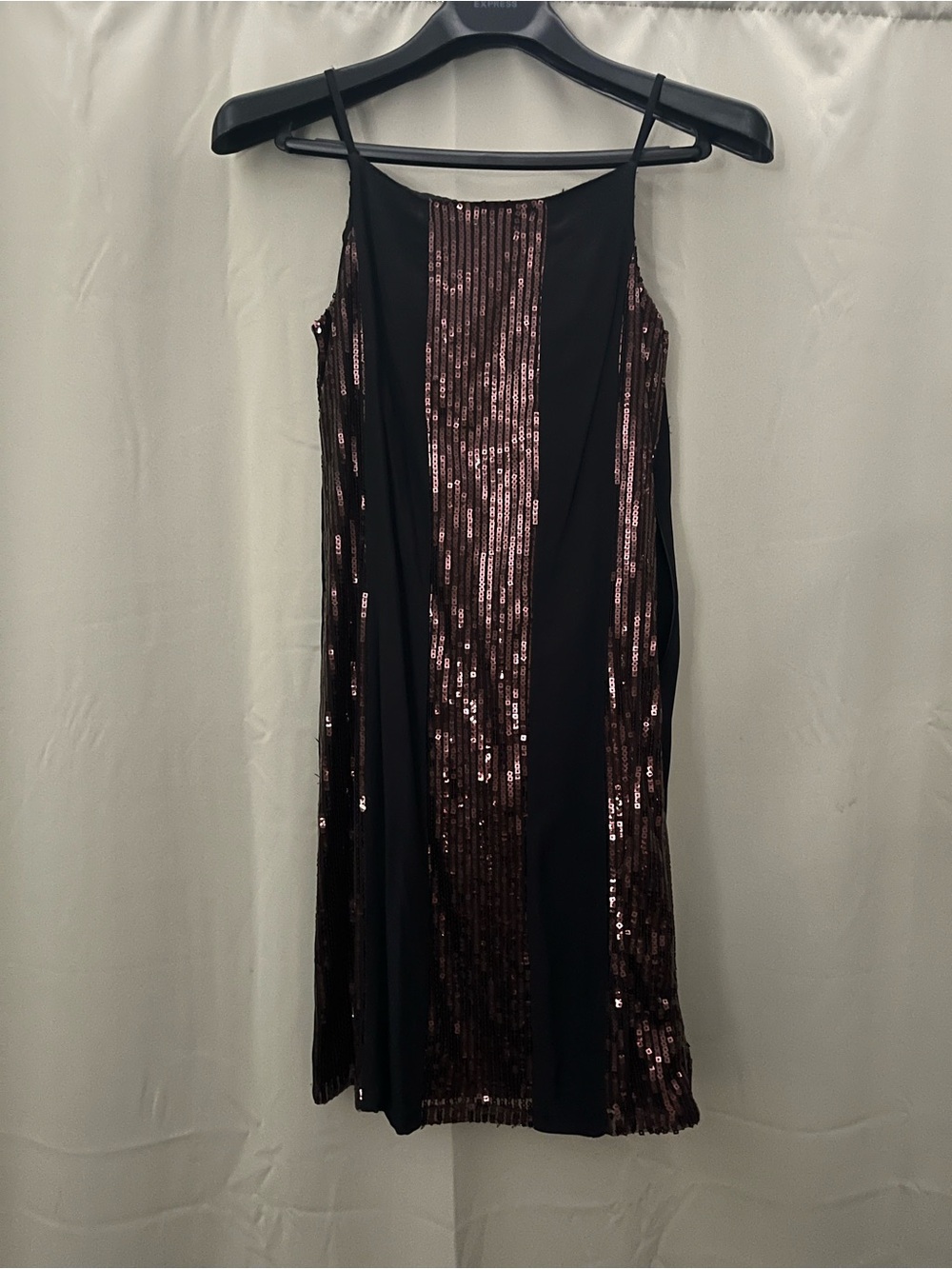 Gianni Bini Black Dress with Gold Glitter GB Logo